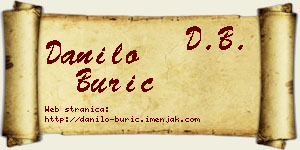 Danilo Burić vizit kartica